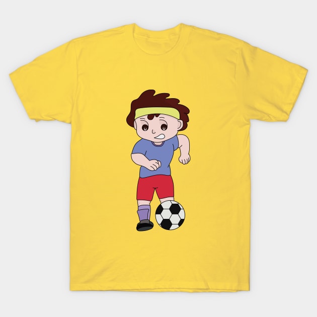 Drawing of a boy playing football T-Shirt by DiegoCarvalho